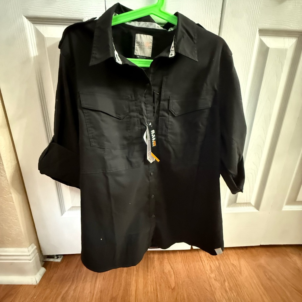 4 - 5.11 Tactical Spitfire Black Button Down Shirt sz XL